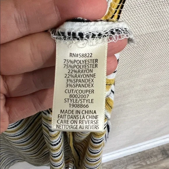 Max Studio Yellow and Black Striped Midi Dress - Picture 4 of 4